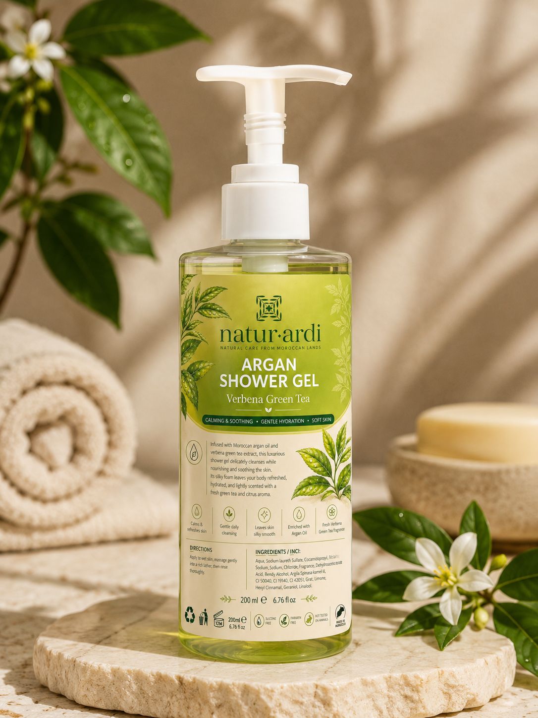 Argan Shower Gel Verbena green gel