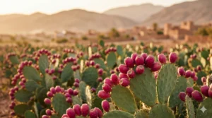 Close-up of prickly pear seeds from which luxury skincare oil is extracted